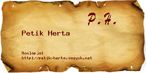 Petik Herta névjegykártya